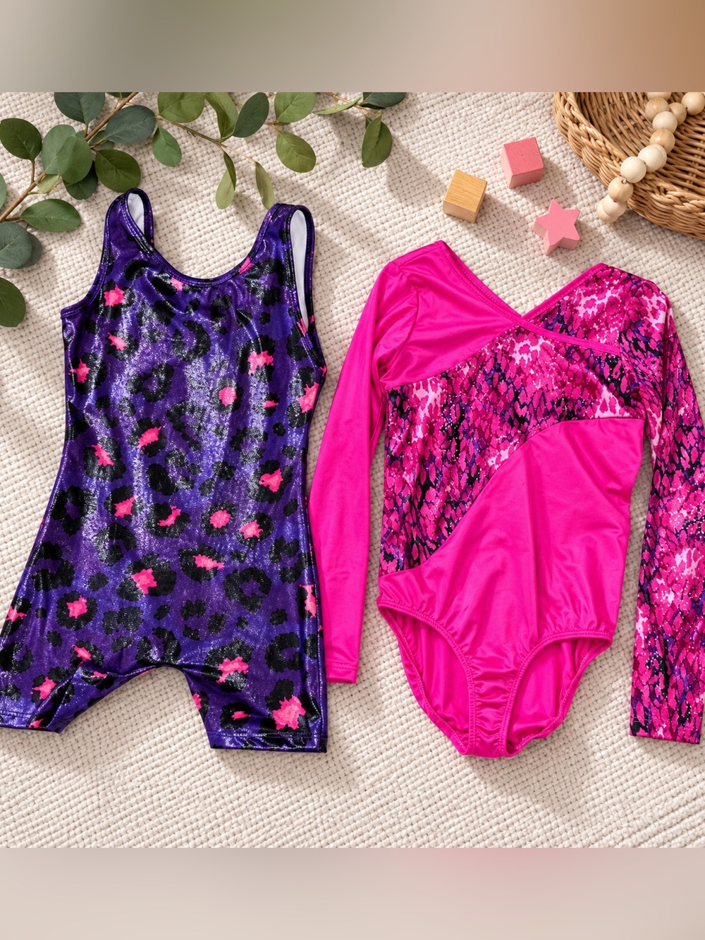 Danskin Girls Gymnastics Dance Leotard Lot Pink Purple Size 10/12